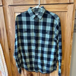 Sonoma Men's Plaid Button Down Shirt - Black and Green